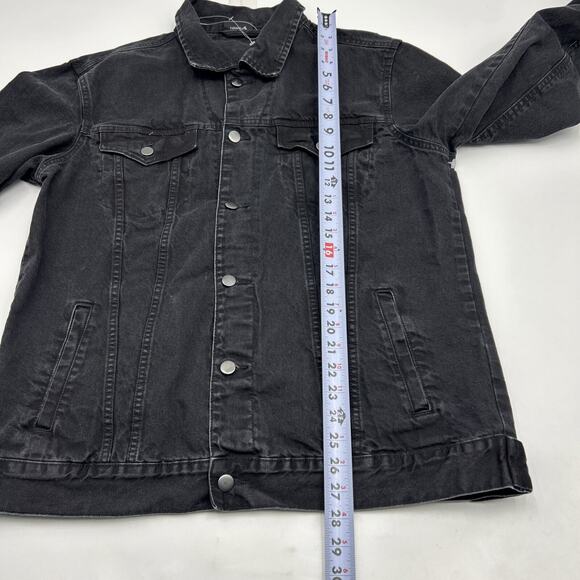 Tupac Shakur Poetic Justice Black Denim Jean Jacket Size LARGE By Chemistry - Picture 5 of 8